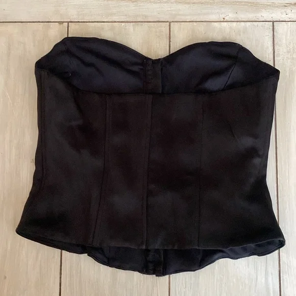 Zara Black Satin Bustier Top Small - Picture 3 of 3